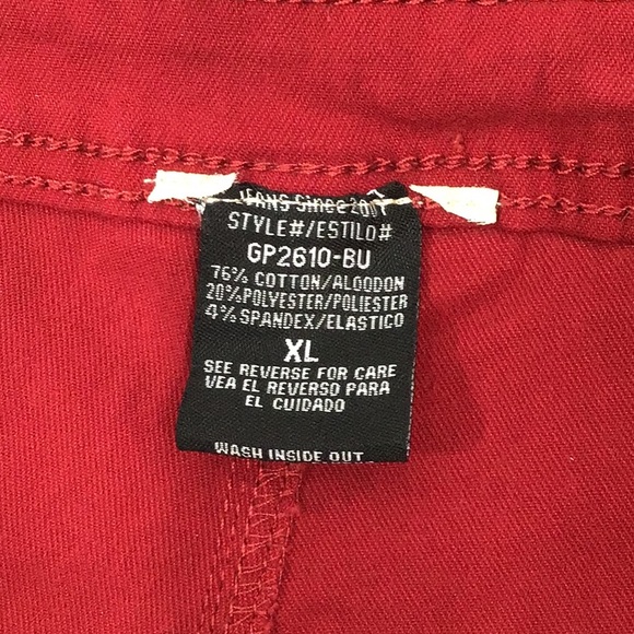 Retro hippie deep red stretch bell bottom jeans - Picture 8 of 12